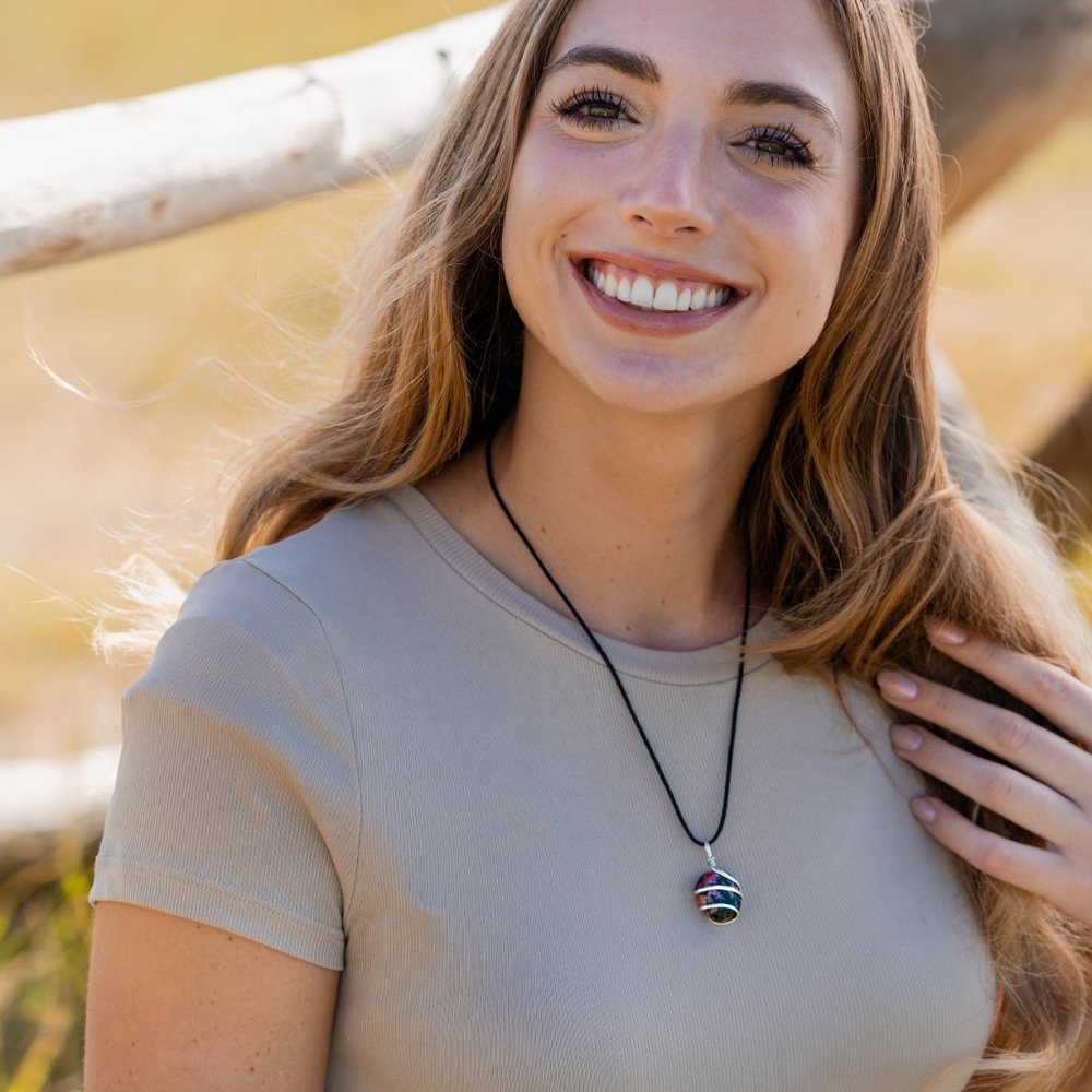 Rhodonite Crystal Pendant Necklace for Emotional Balance